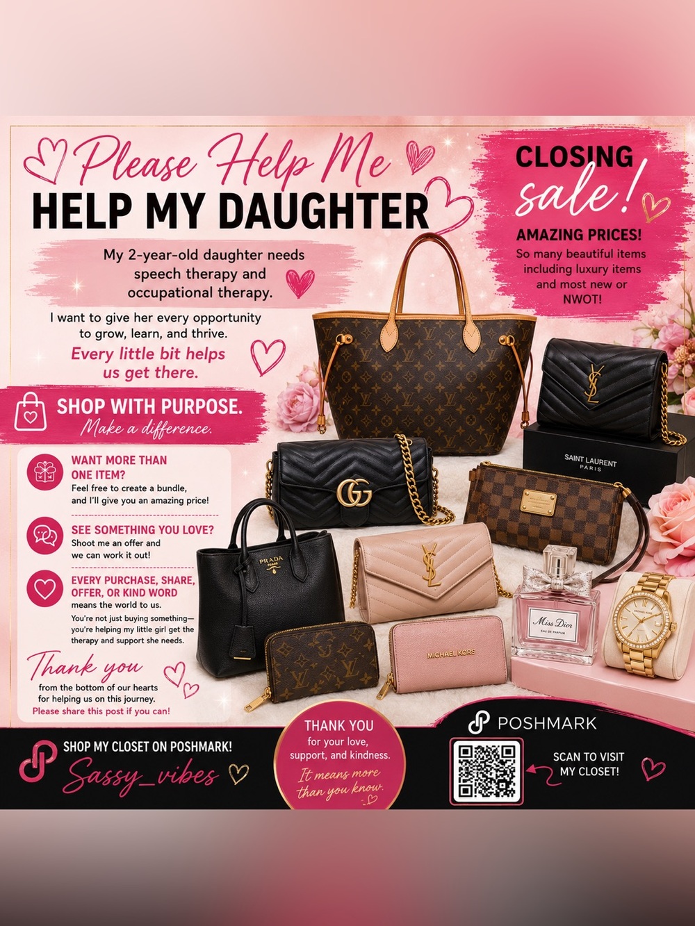 Sale Everything must Go to help my baby Girl